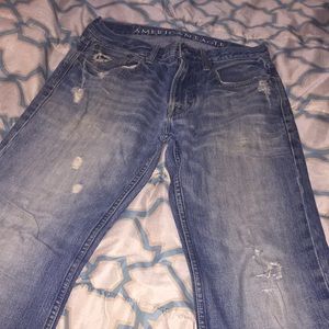 American eagle low rise boot cut distressed jean